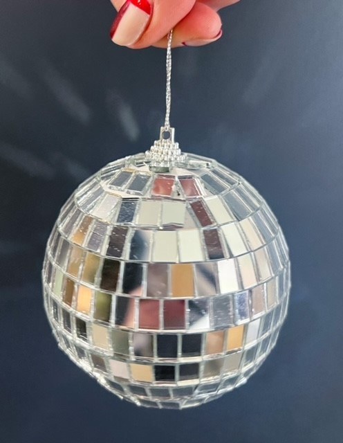 Picture of Disco Bauble 8cm Silver Packet of 3
